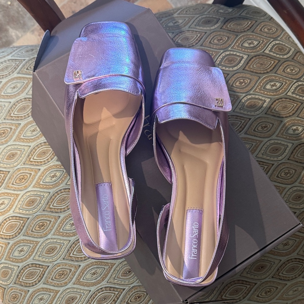 Franco Sarto Iridescent Lavender Slingback Flats
